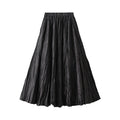 Light Luxury Design Messy Wrinkle Craft Big Hem Skirt Women Spring Autumn Winter Umbrella Skirt A line Dress High Grade Skirt