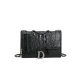 Messenger Bag Women Bag Summer Retro Chain Text Crocodile Pattern Small Square Bag