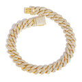 Men's Hip Hop Three Rows Zircon Cuban Link Chain Thick Necklaces