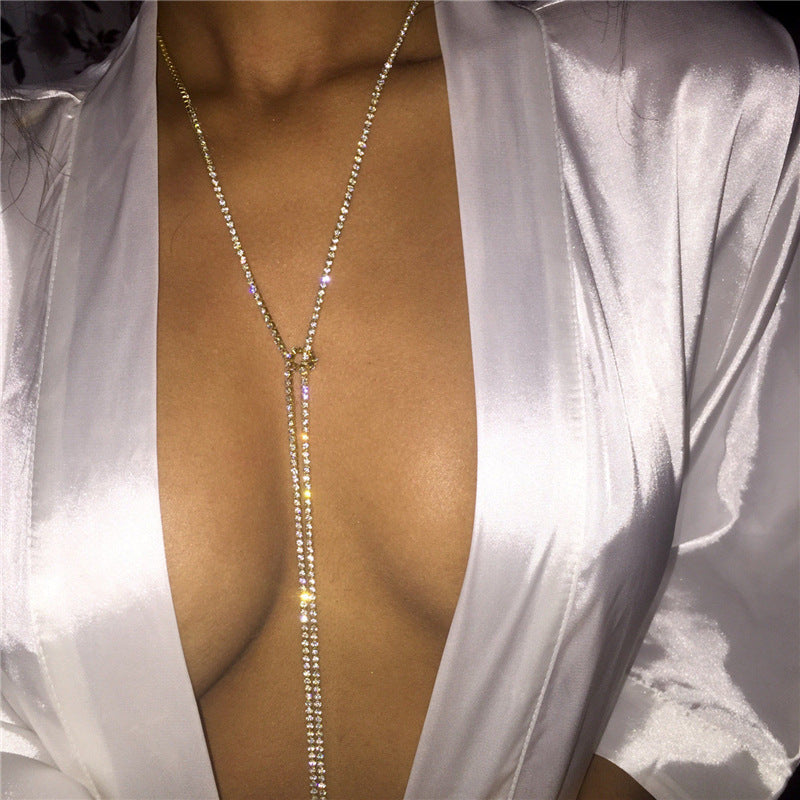 Women's Claw Chain Diamond Long Rhinestone Collar Necklaces