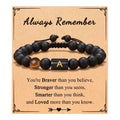 Black Frosted Tigereye Single Circle Hand Weaving Bracelets