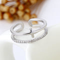 Women's Dual Layer Open-end Adjustable Creative Geometric Rings