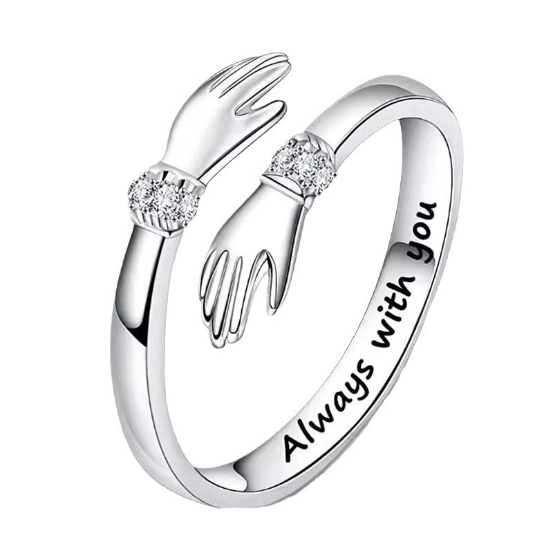 Hug Female Creative Love Opening Adjustable Warm Rings