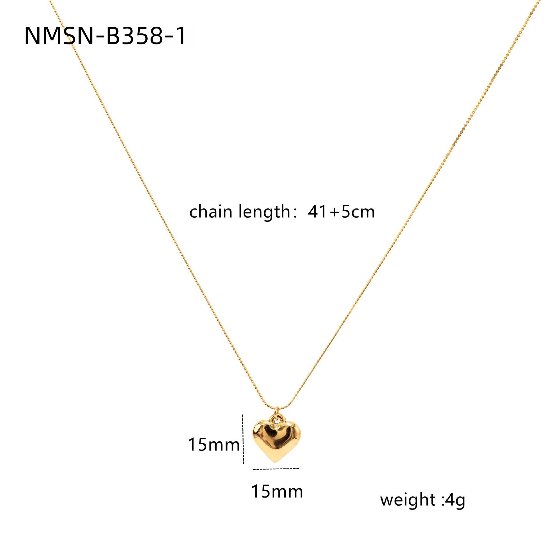 Three Dimensional Peach Heart Necklace Solid Love Heart Simplicity Dignified Embellished Clavicle Necklace Accessories