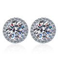 S925 Multicolor Moissanite Halo Stud Earrings, Sterling Silver 10 Color Round-Cut Certificated Moissanite Jewelry for Men & Women, Simple & Stylish Gift for Wedding, Birthday, Anniversary