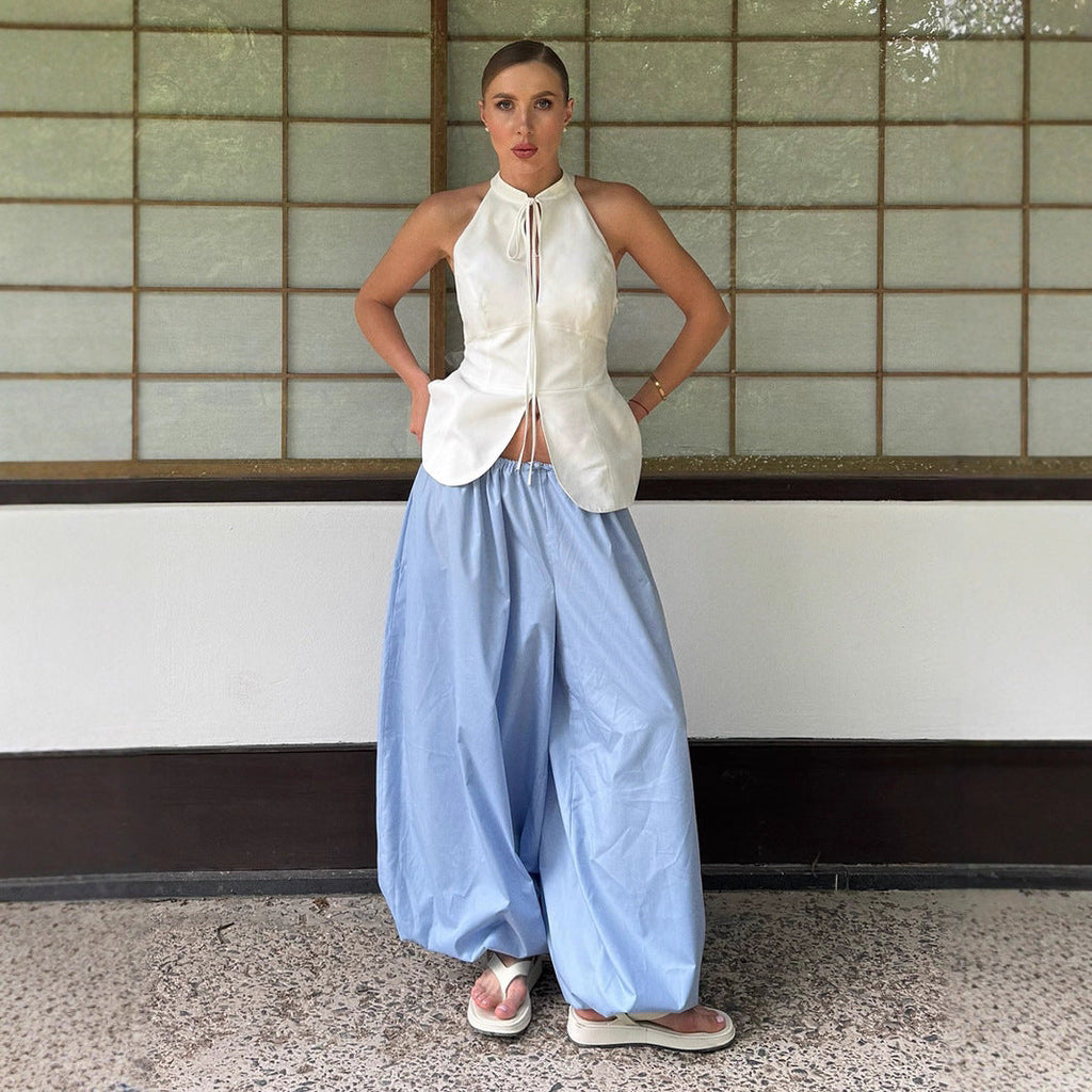 Cotton Bloomers Autumn Street Trend Casual Lazy Wide Leg Trousers Loose Bloomers Women