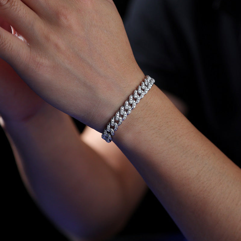 Women's & Men's Moissanite Guiding Light For Hip Hop Bracelets