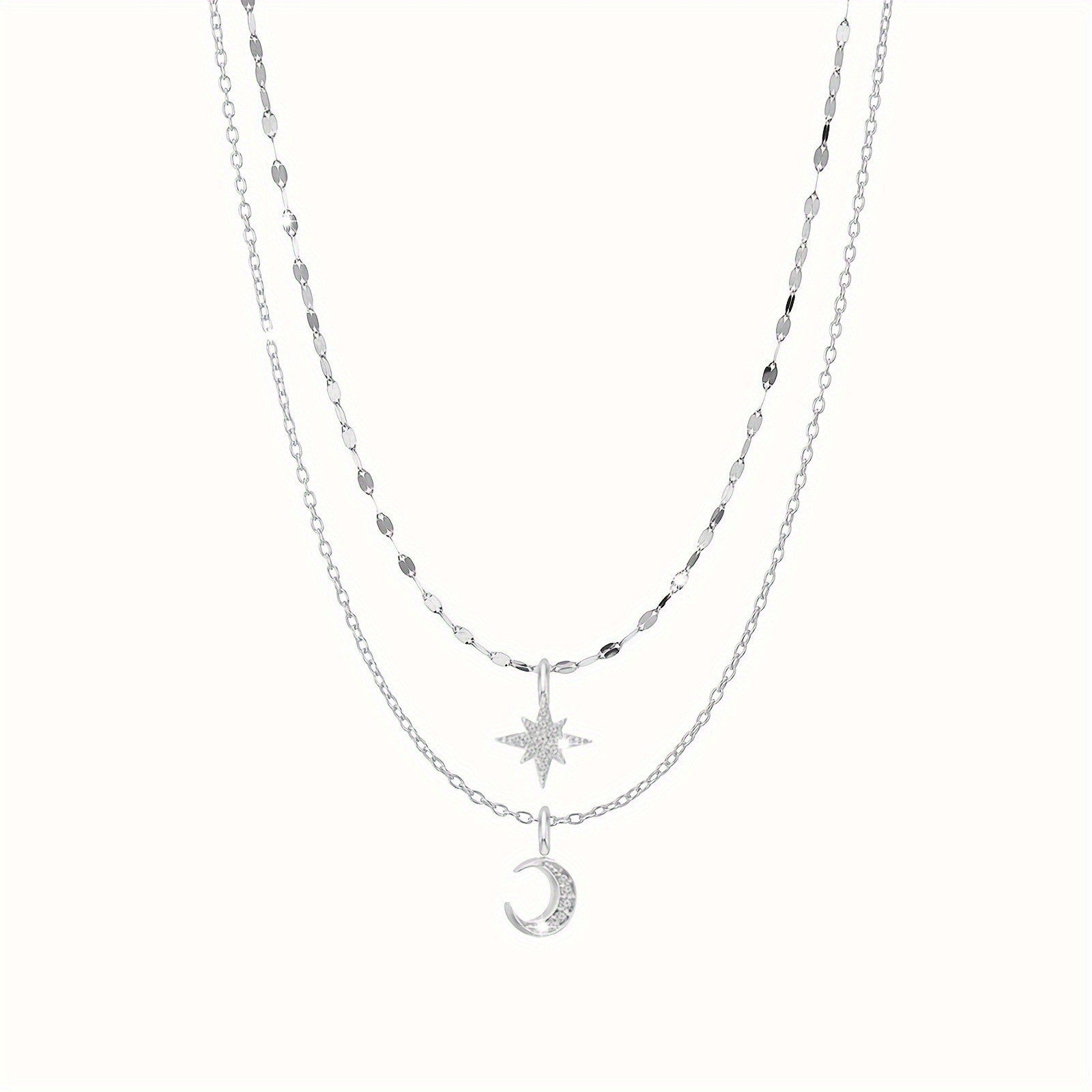 Graceful Personality Moon Asterism Double Layer Star Necklaces