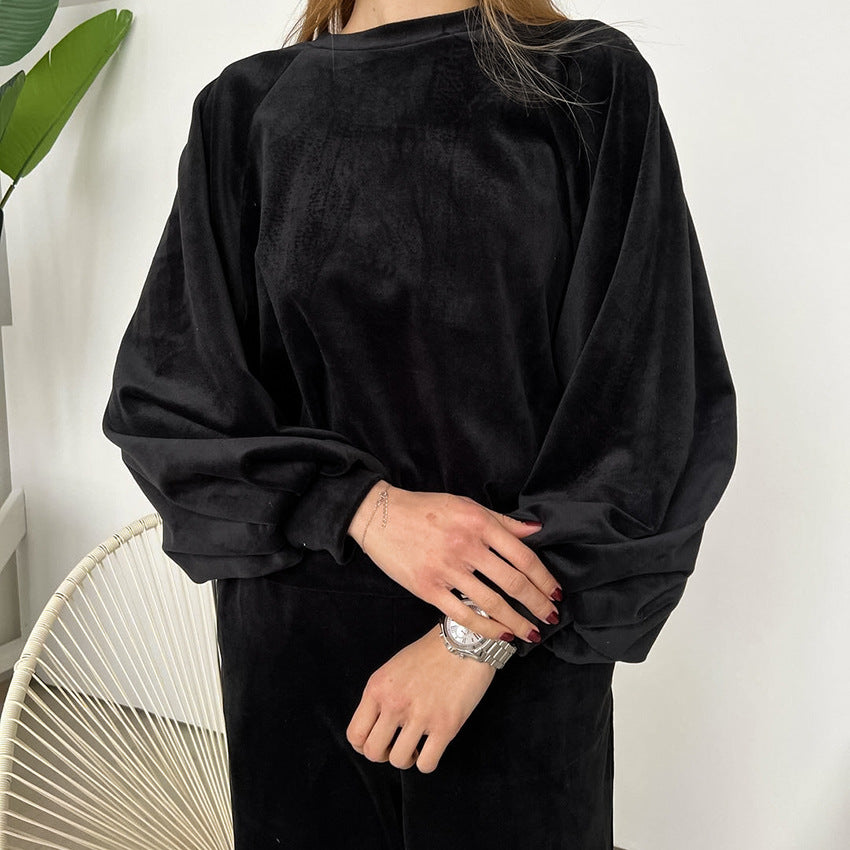Autumn Winter Long Sleeved Trousers Comfortable Pajamas Women Warm Loose Outerwear Homewear
