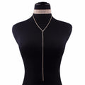Women's Claw Chain Diamond Long Rhinestone Collar Necklaces