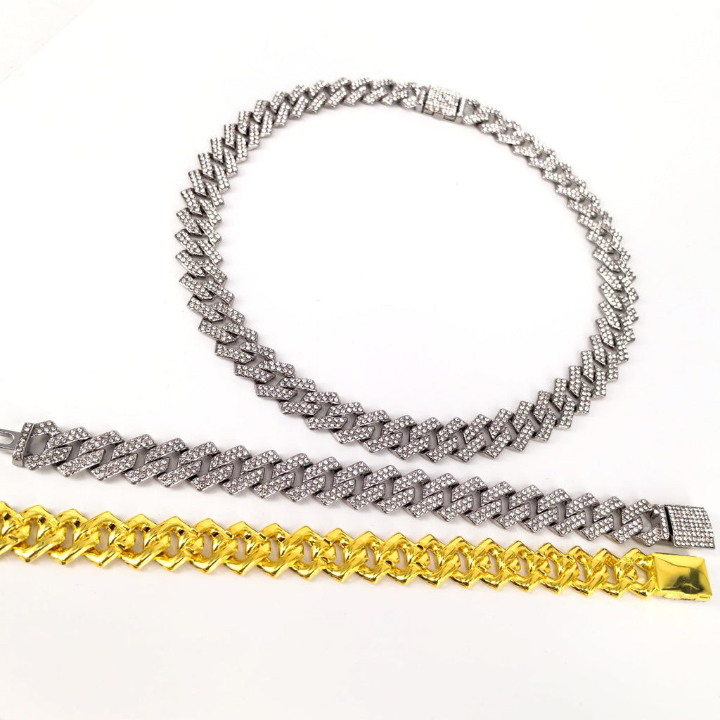 Link Chain Diamond Flip Full Hip Necklaces