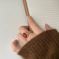 Women's French Style Red Agate Argent Pur Elegant Affordable Rings