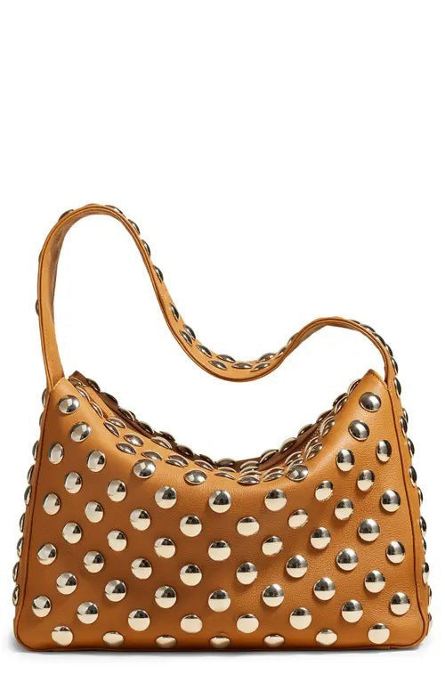 Autumn Winter Fashionable Rivets Shoulder Handbag Underarm Bag Women Bag Heavy Industry Small Bag
