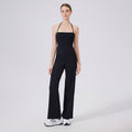 Autumn Winter Tight Nude Feel Yoga Clothes with Chest Pad Halter Two Way Wear Sports Fitness Running One Piece Straight Leg Pants