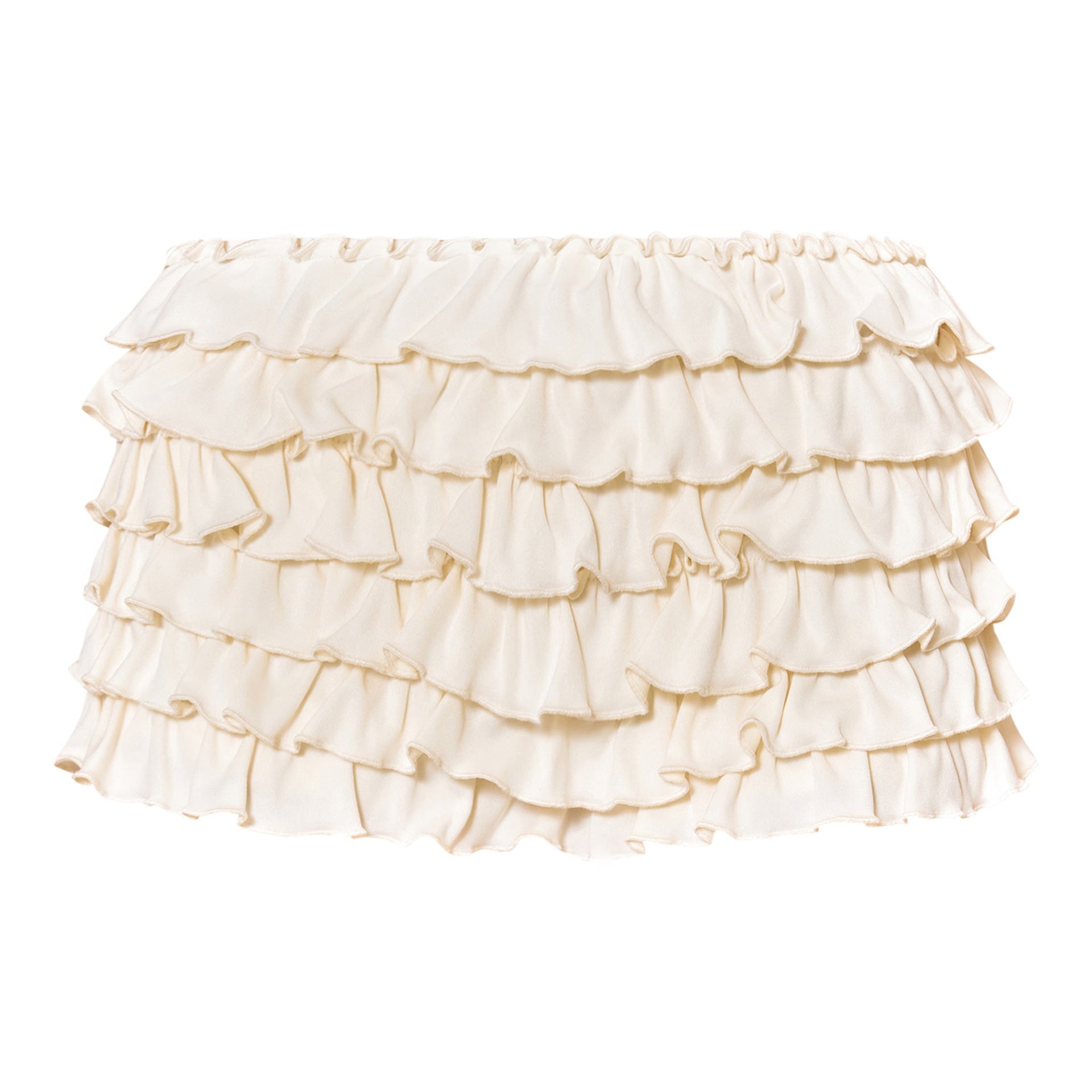 Women Clothing Solid Color Frill Wavy Casual Lantern Dress Short Skirt Culottes