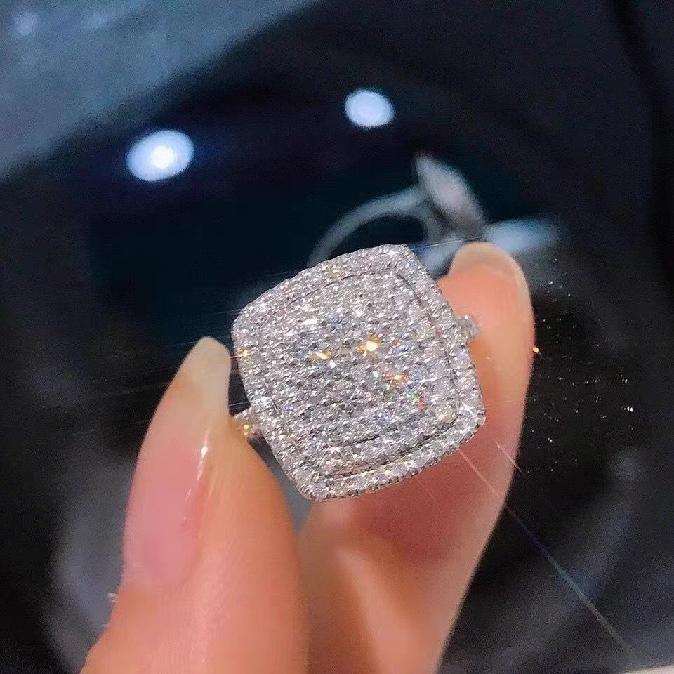Women's High-grade Classic Square Diamond Inlaid Index Rings