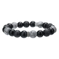 Live Broadcast Volcanic Rock Black Agate Map Stone Beaded Bracelets