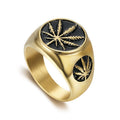 Men's Hip Hop Personalized Creative Retro Color Gold Stainless Steel Rings