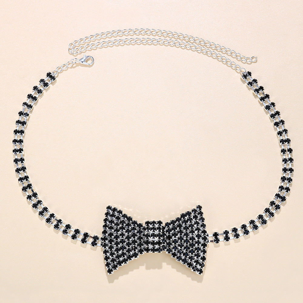 Rhinestone Bow Fashion Tie Sexy Nightclub Necklaces