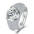 Karat Eight Hearts Arrows Diamond Platinum Plated Rings