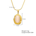 Sweater Chain High Grade Clavicle Chain Retro Cymophanite Oval Embellished Titanium Steel Necklace Accessories