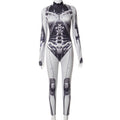 Mechanical Printing Half Turtleneck Long Sleeve One Piece Trousers High Elastic Tights Women Clothing