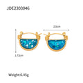 Retro Natural Blue Resin Fan Basket Embellished Necklace Women Accessories