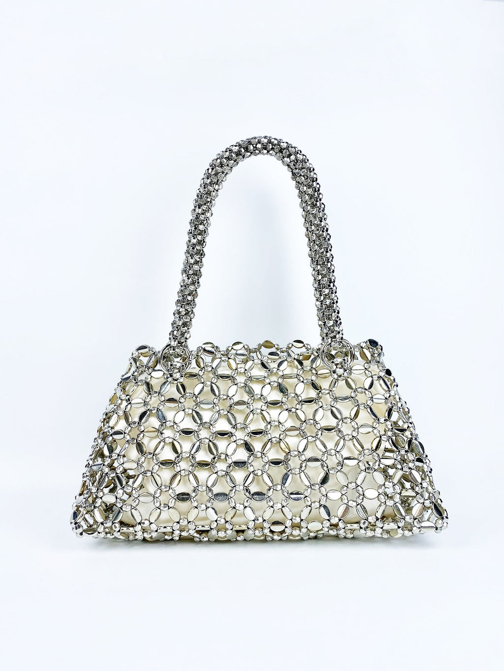 Personalized Woven Hollowed Good looking Ceiling Handbag Shiny Handmade Pearl Tote Underarm Bag
