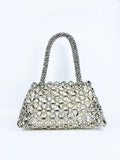 Personalized Woven Hollowed Good looking Ceiling Handbag Shiny Handmade Pearl Tote Underarm Bag