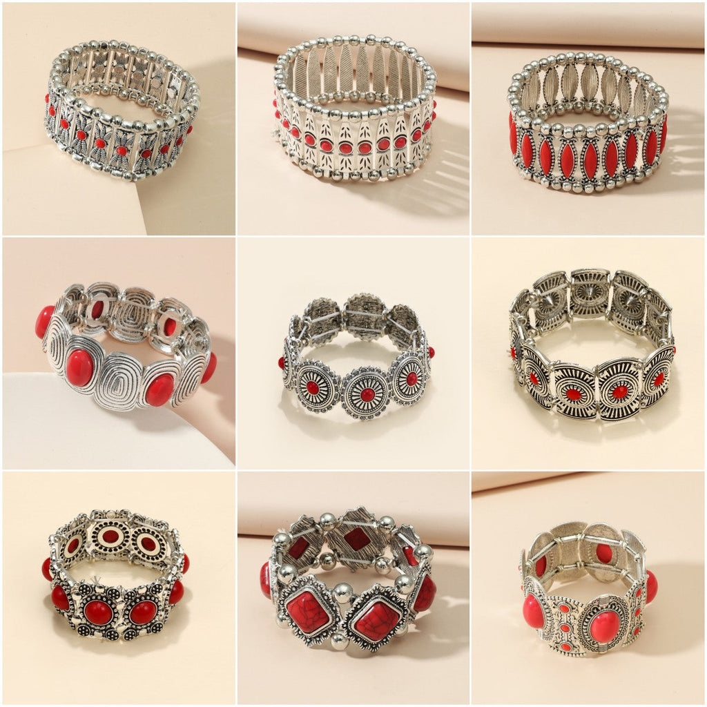 Style Personality Retro Alloy Turquoise Stretch Bracelets