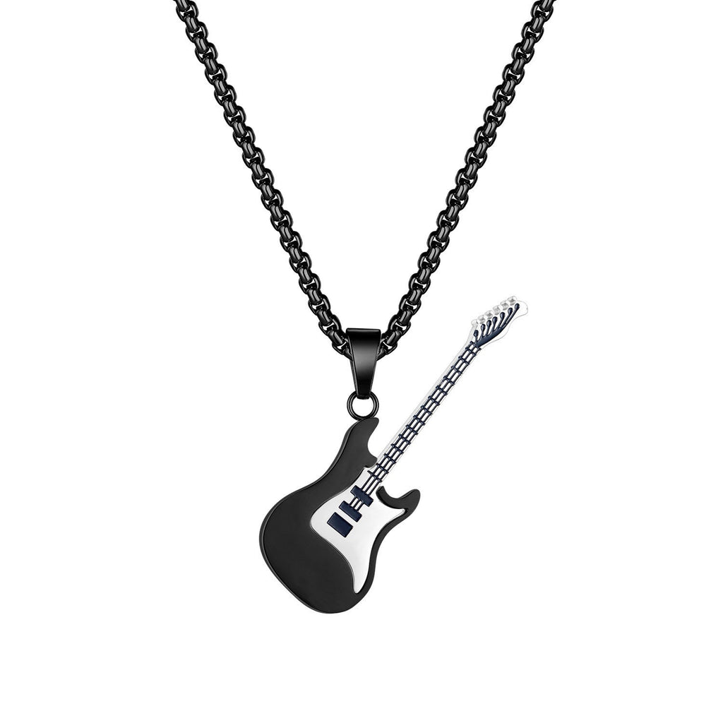 Men's Fashion Stainless Steel Guitar Street Classic Necklaces