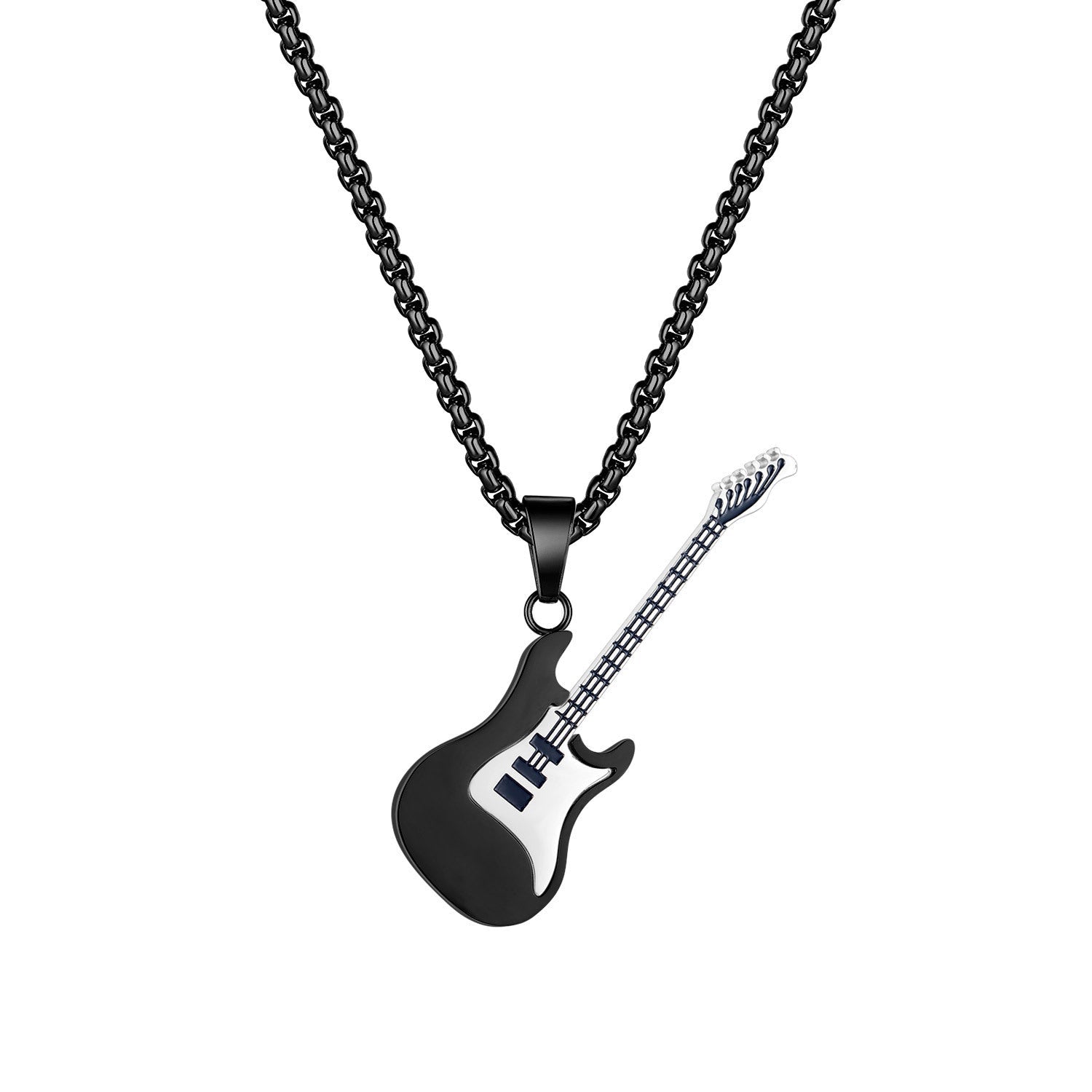 Men's Fashion Stainless Steel Guitar Street Classic Necklaces