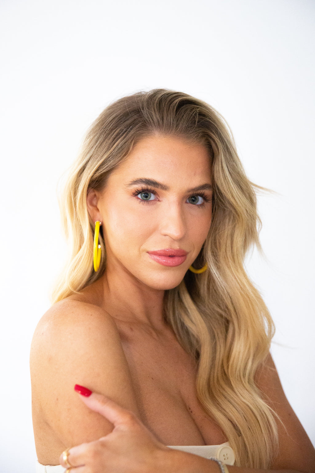 Yellow Hoop Earrings