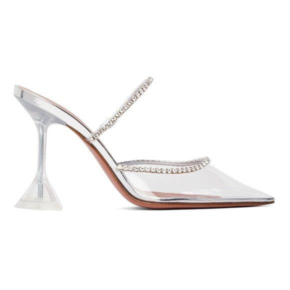 Out Out Crystal Embellished Clear Heels