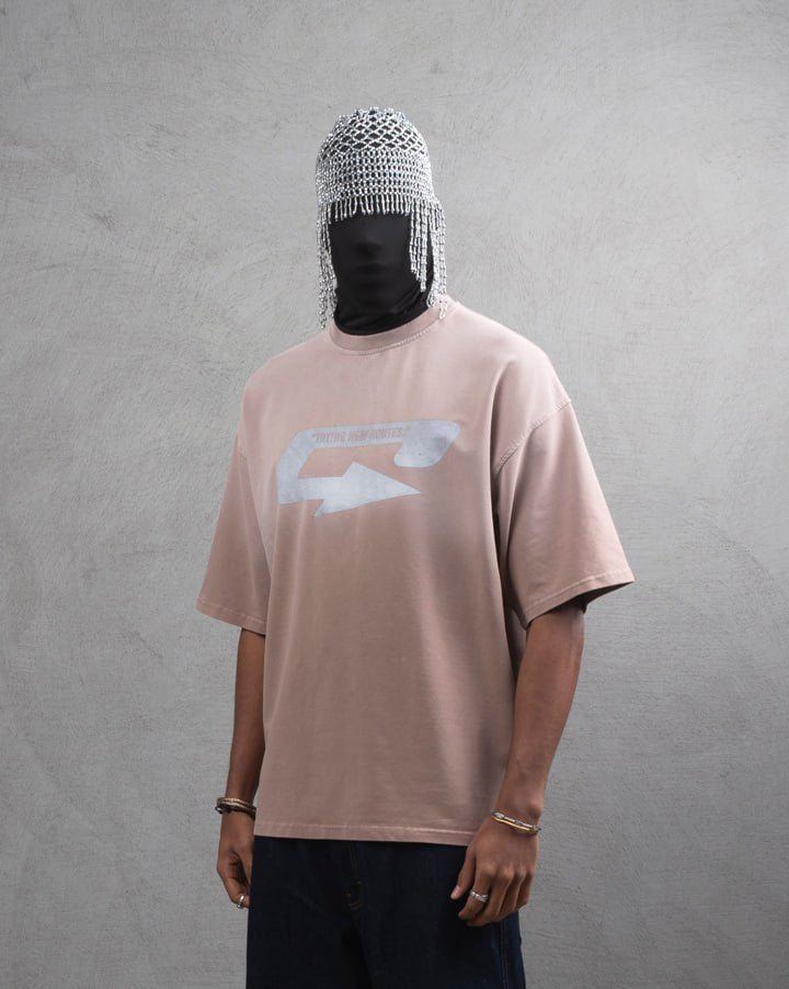 Oversize Cotton Tee – Creating New Roots Futuristic Print