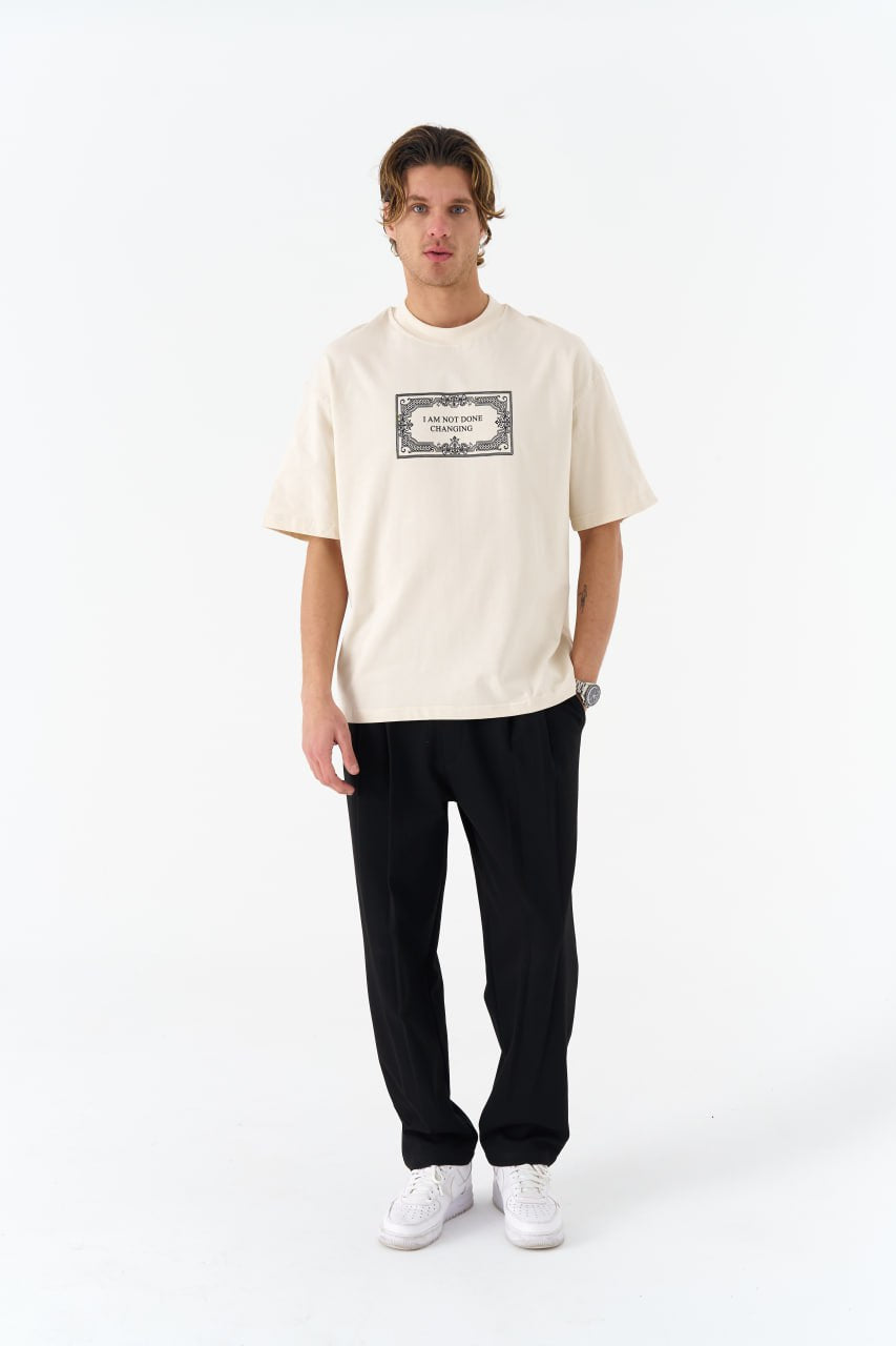 I Am Not Done Changing Panel Oversize Cotton Tee