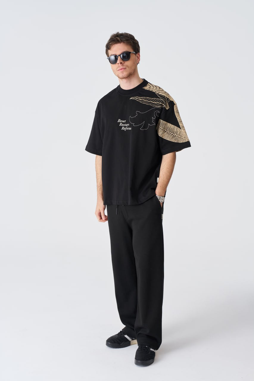 Reset Restart Refocus Organic Graphic Oversize Tee