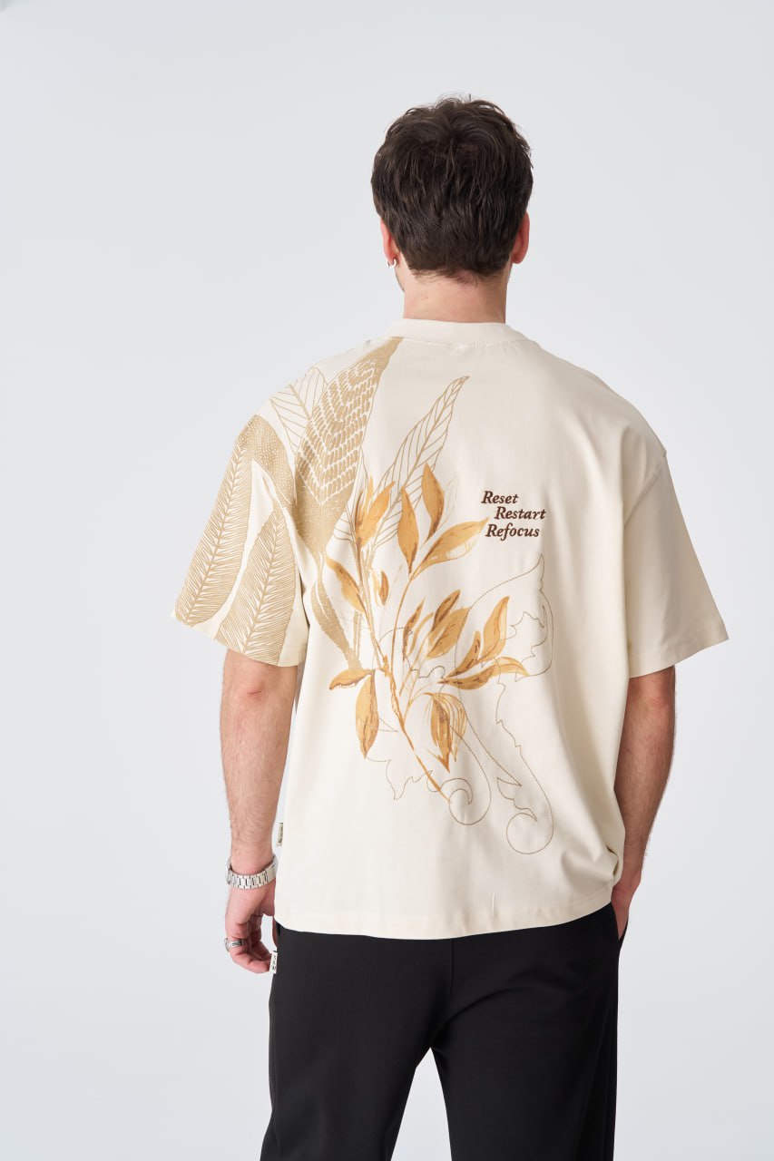 Reset Restart Refocus Organic Graphic Oversize Tee