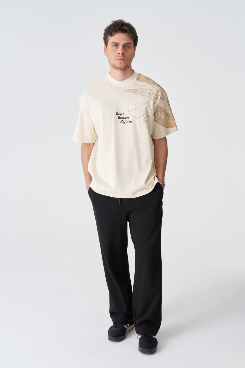Reset Restart Refocus Organic Graphic Oversize Tee