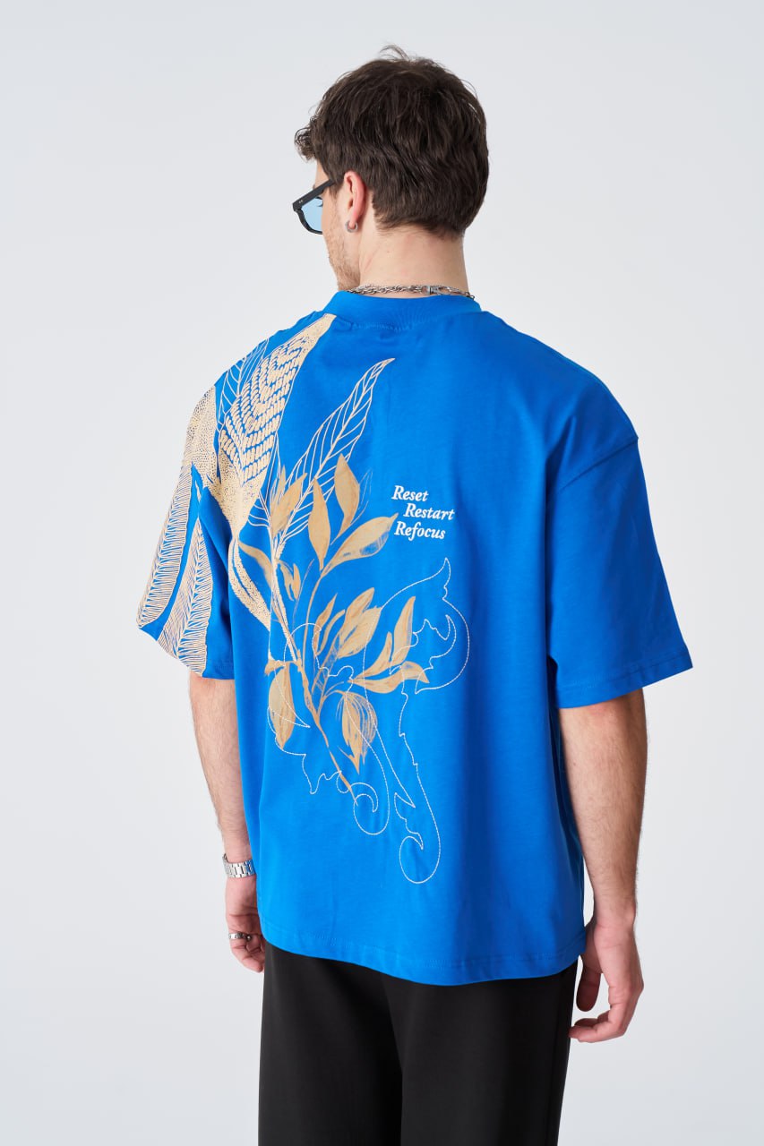 Reset Restart Refocus Organic Graphic Oversize Tee
