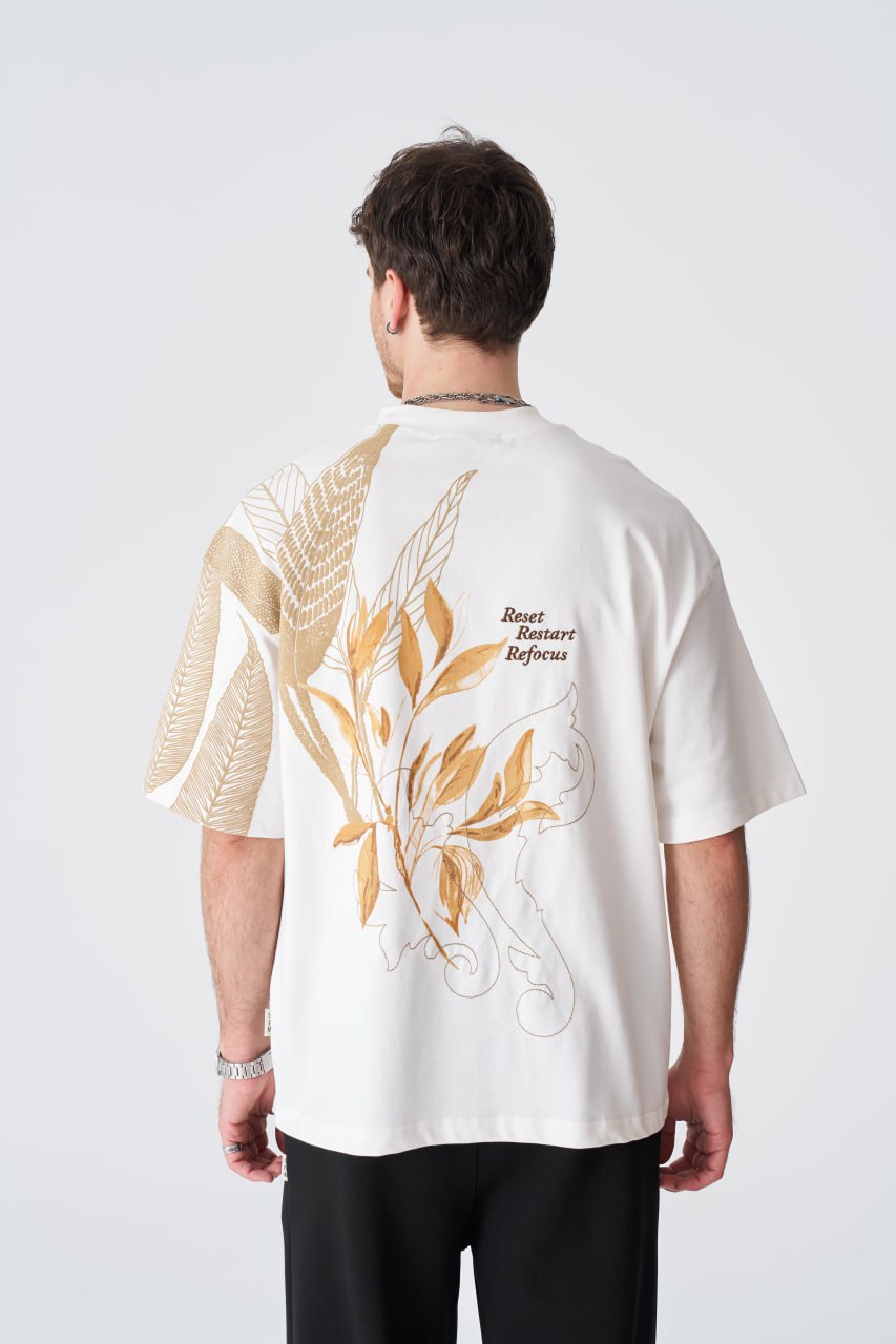 Reset Restart Refocus Organic Graphic Oversize Tee