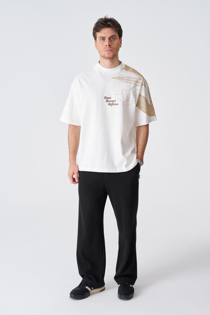 Reset Restart Refocus Organic Graphic Oversize Tee
