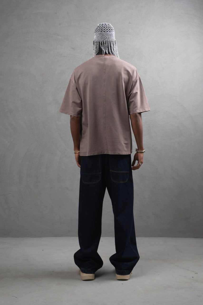 Oversize Cotton Tee - "Strong Brave Couture" Graphic Print