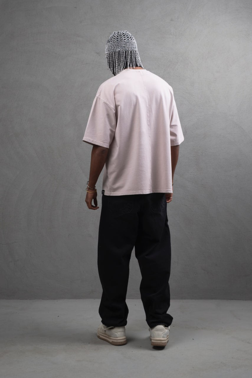 Oversize Cotton Tee - "Strong Brave Couture" Graphic Print