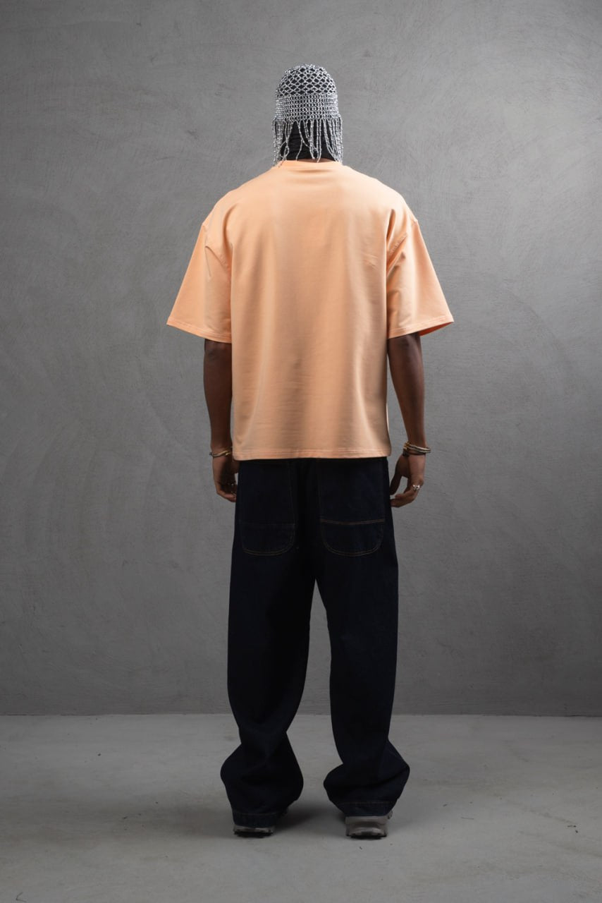 Oversize Cotton Tee – "Virtual Nomad" Graphic Print