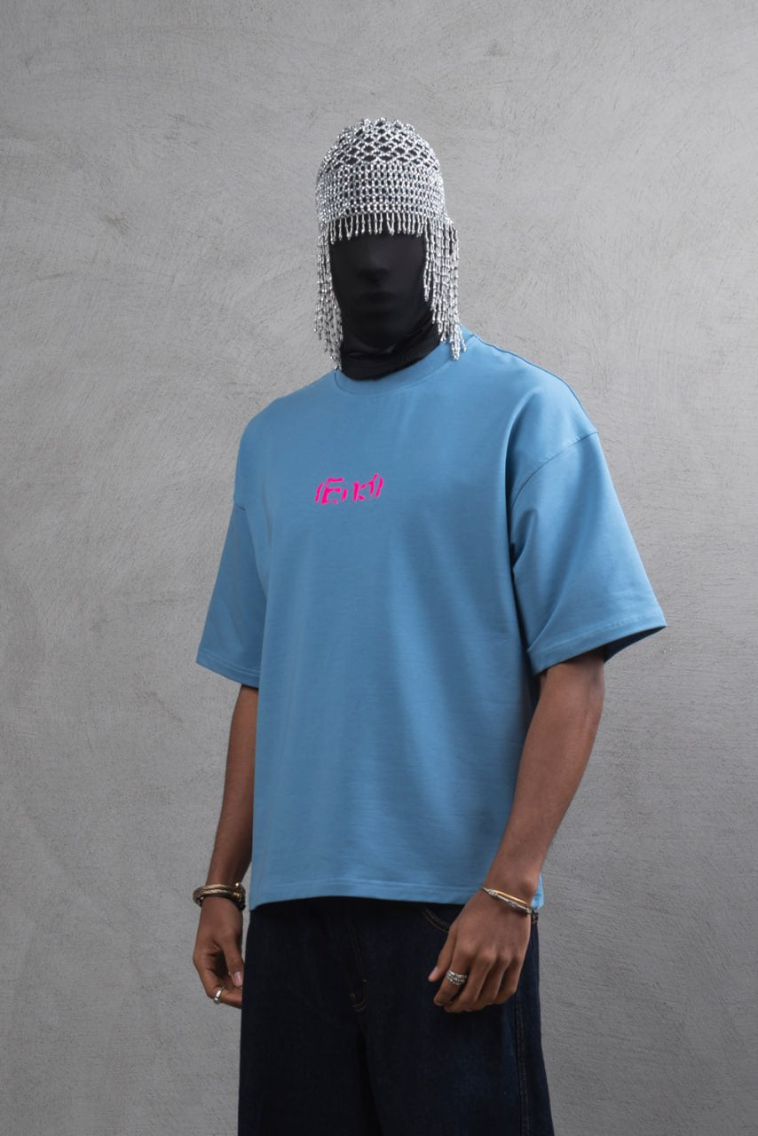 Oversize Cotton Tee – "(End)" Flame Graphic Print