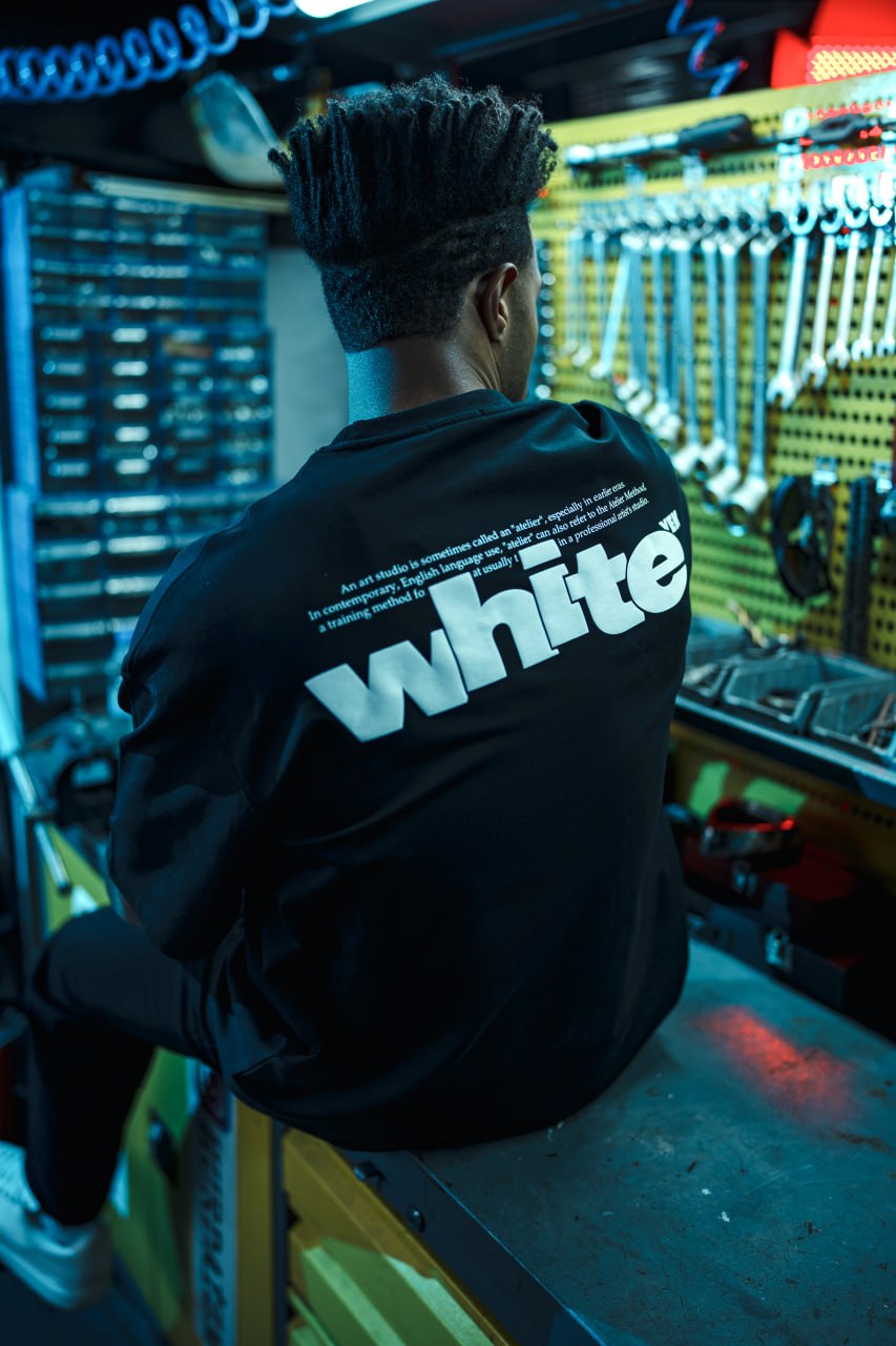 Oversize Graphic Cotton Tee – "White" Minimalist Text Print T-Shirt