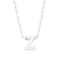 Rhodium Plated Finish Initial Z Pendant