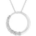 Graduated Cubic Zirconia Circle Pendant