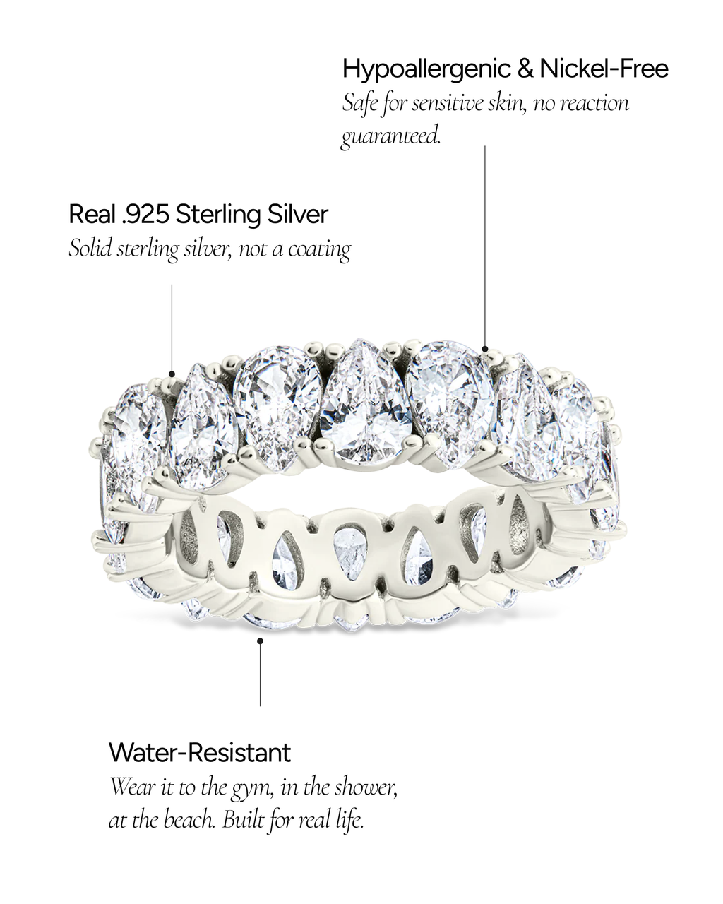 Sterling Silver Janis CZ Eternity Band Ring